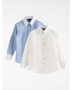 Lipsy Poplin Shirt 2 Pack - Blue