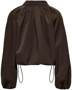 ONLY Funnel Neck Balloon Bomber Jacket - Brown