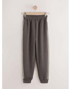 Next Charcoal Cuffed Side Stripe Slinky Sweatpants - Gray
