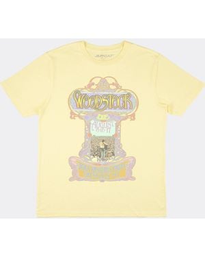 Supacult Woodstock Cross Lemon Boyfriend Fit Music T-Shirt - Yellow