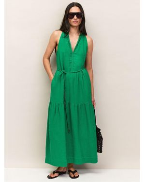 Ro & Zo Petite Cheesecloth Rope Belt Dress - Grün