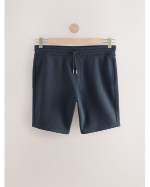 Next Brushed Jersey Zip Pocket Shorts - Blue