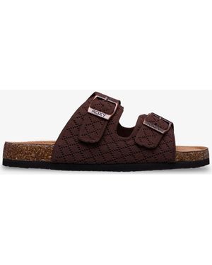 Roxy Mannae Buckle Texture Sliders - Brown