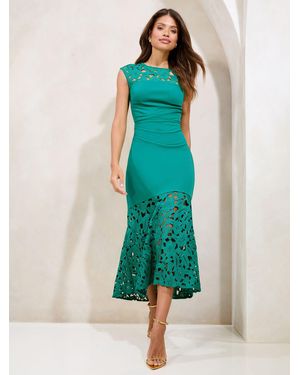 lipsy vip embroidered lace midi dress BNWT Lipsy Vip Premium Mid Verde bordado de renda Martinique