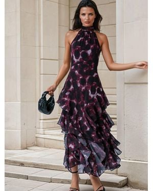 Religion Taylor Maxi Dress With Full Ruffle Skirt - Natural