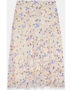 Mint Velvet Floral Print Midi Skirt - White