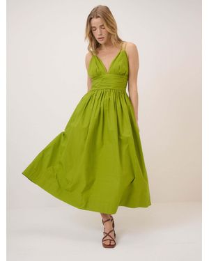 Nobody's Child Nobodys Child Dua V-Neck Paneled Waist Midaxi Dress - Green