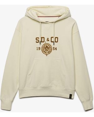 Superdry Athletic Flock Hoodie - Natural
