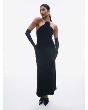 Y.A.S Y. A.S Y. A.S Sleeveless Velvet Corsage Detail Maxi Dress - Blue