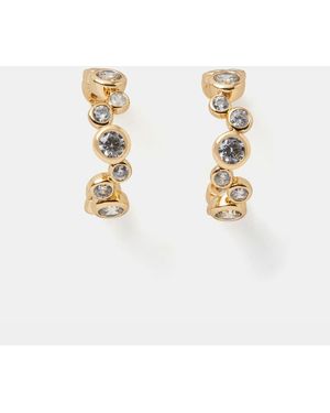 Accessorize 14Ct-Plated Cluster Hoop - White