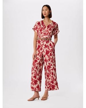 Whistles Petite Blurred Floral Tie Jumpsuit