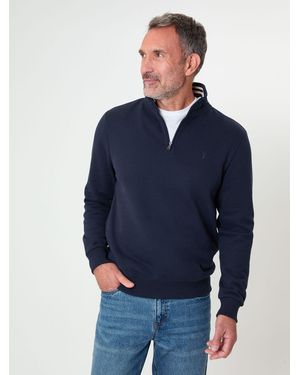 Saltwell Dark Quarter Zip Sweatshirt - Blue