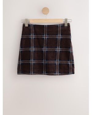 Next Chocolate/ Check Corduroy Mini Skirt - Black