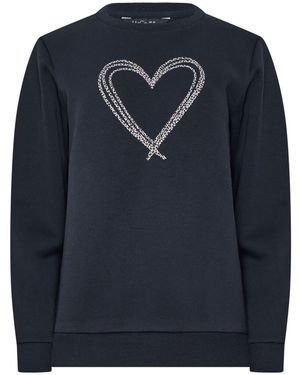 M Com Animal Printed Heart Sweatshirt - Blue