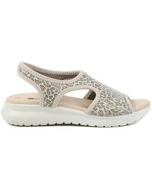 Pavers Leopard Stretch Comfort Sandals - White