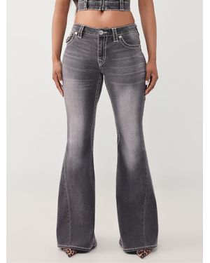 TRUE RELIGION Twisted Mid Rise Ultra Flare Big Jeans - Gray