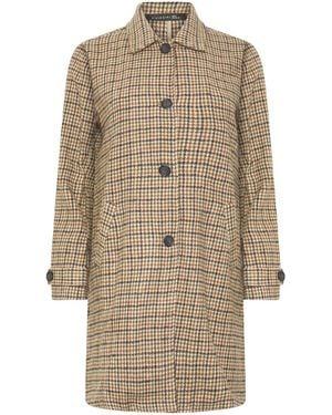 PixieGirl Petite Pixiegirl Petite Checked Midi Car Coat - Natural