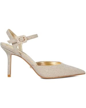 Dune Wide Fit Channel Y Back Open Court Heels - White
