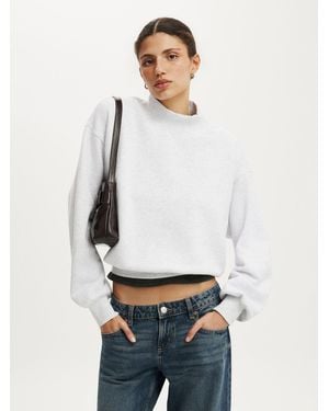 Cotton On Mock Neck Sweatshirt - White