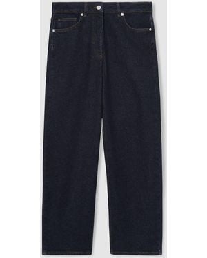 Reiss Petite Mid-Rise Straight-Leg Jeans - Blue