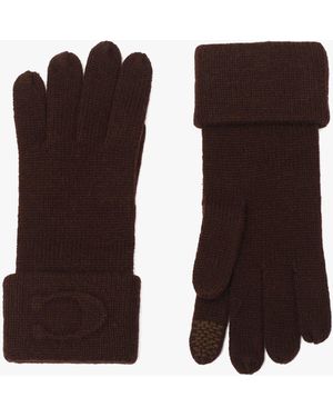 COACH Signature Embossed Knit Gloves - Brown