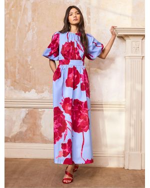 Ro & Zo Floral Puff Sleeve Dress - Pink