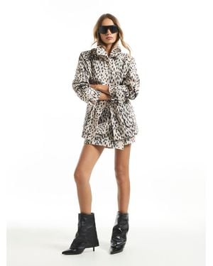 River Island Printed Parka Jacket - Natural
