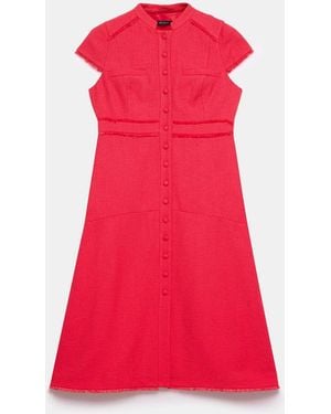 Mint Velvet Mint Velvet Boucle Midi Dress - Red