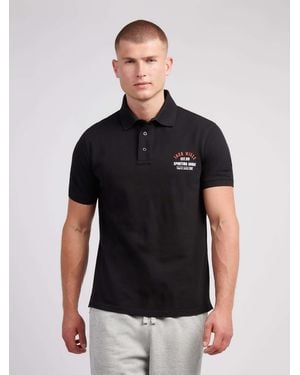 Jack Wills Chest Arch Logo Pique Polo Shirt - Schwarz