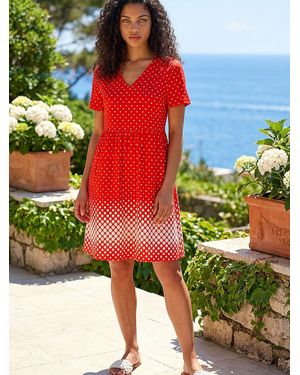 Roman Petite V-Neck Pocket Dress - Green