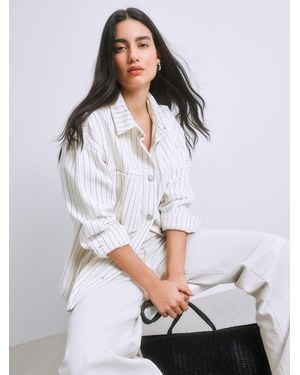 Next Denim Boyfriend Oversized Shirt - White