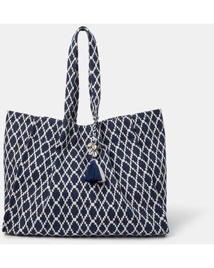 Accessorize Geometric Tote Bag - White