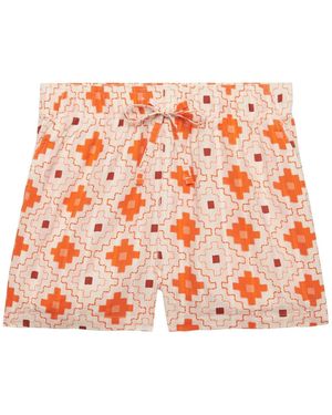 Superdry Cotton Broderie Beach Shorts - Orange