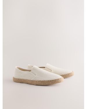 Next Textured Slip On Espadrilles - Natural