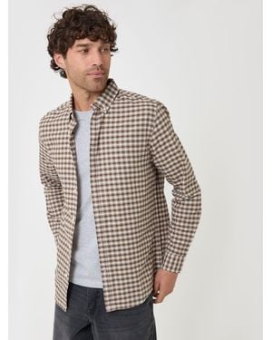 Threadbare Regular Fit Cotton Oxford Shirt - Gray