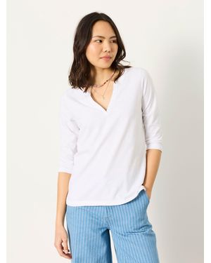 FatFace Aster 3/4 Sleeve T Shirt - White