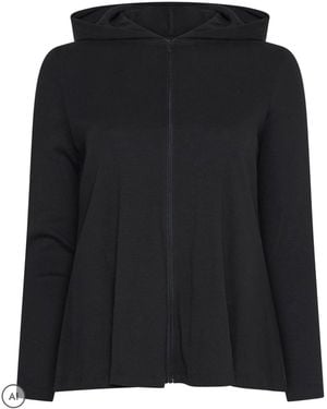 Yours Curve Ribbed Hoodie - Black