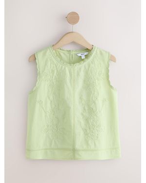 Next Sage Sleeveless Crew Neck Cornelli Top - Green