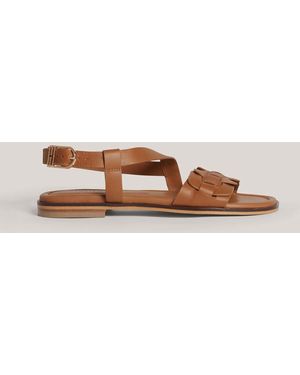 Hobbs Tan Vera Leather Sandals - Natural