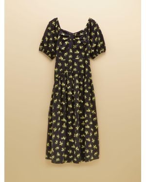 Joules Harper Textured Midi Summer Dress - Black