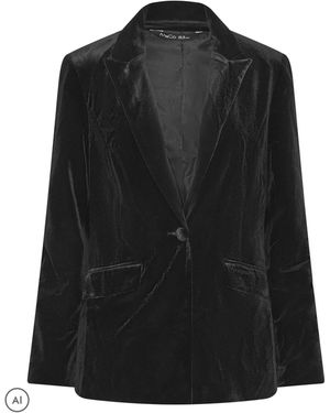 M Com Velvet Blazer - Black