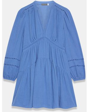 Mint Velvet Cotton Mini Dress - Blue
