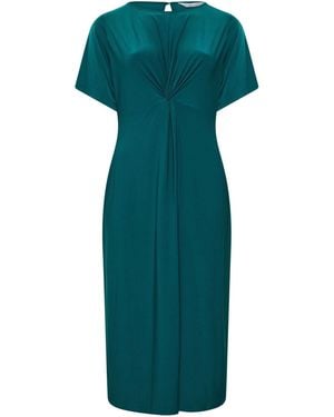 Yours Curve London Knot Front Dress - Green