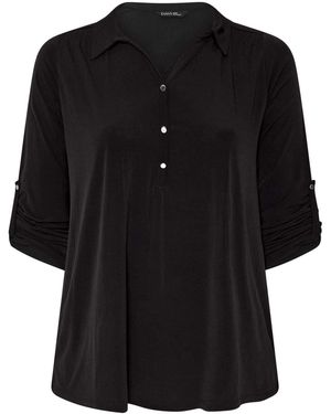 Evans Collared Jersey Shirt - Black