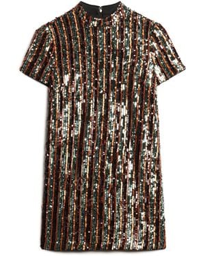 Superdry Sequin T-Shirt Mini Dress - Multicolor