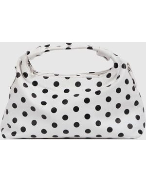Nunoo Dandy Buckle Polka Leather Bag - White