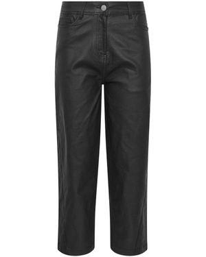 M Com Coated Barrel Leg Jeans - Black