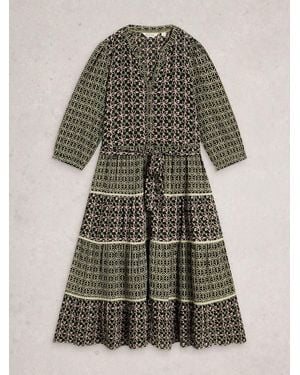 White Stuff Mabel Mixed Print Dress - Black