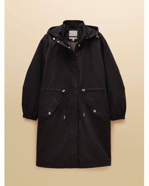 Joules Stormwell Waterproof Longline Raincoat With Hood - Black