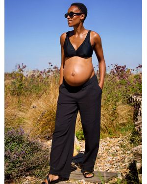 Jojo Maman Bébé Textured Maternity Pants - Black